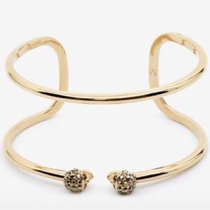 Alexander McQueen Twin Skull Double Cuff Bracelet Signed Authentic